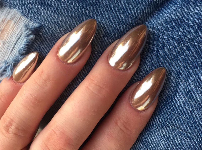 4. "Shimmery Copper Chrome Nail Polish for Fall" - wide 9