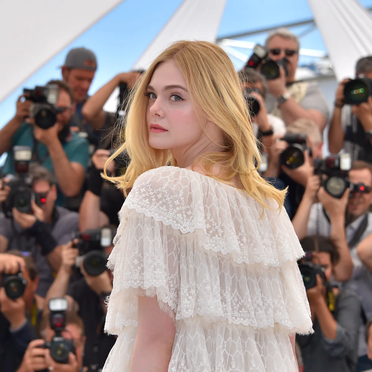 elle fanning prom dress Elle Fanning Lilac A-Line Formal Prom Dress 2017 Cannes Film Festival TCD7257