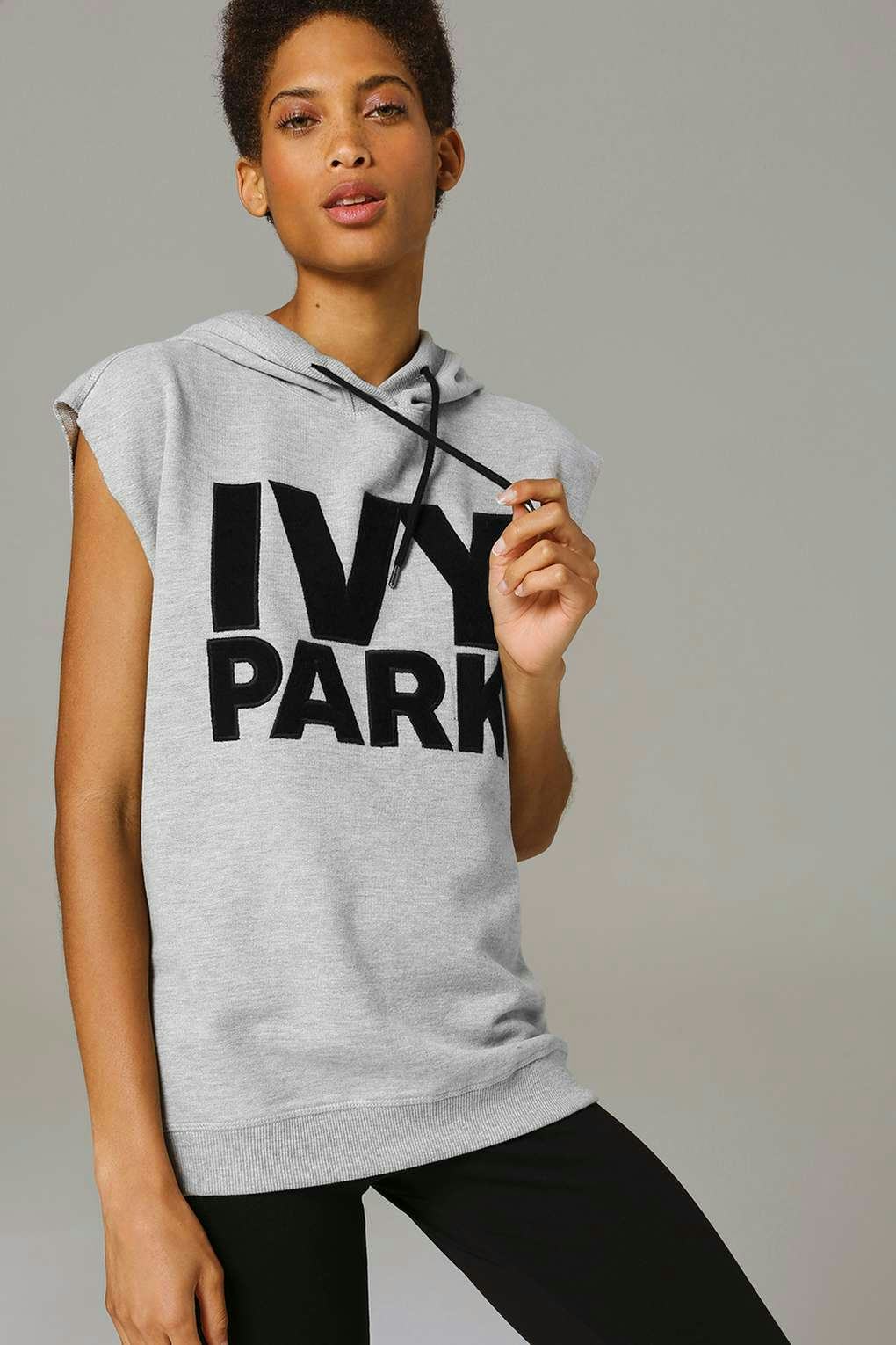 Ivy park womens gray sleeveless tank hoodie sweatshirt sweater medium outlet