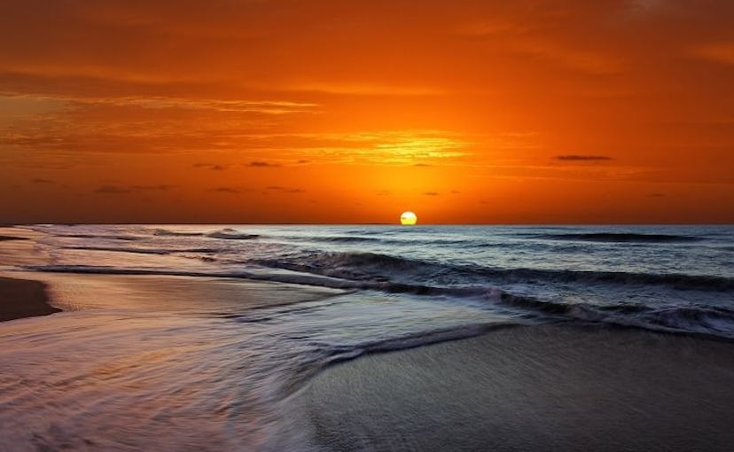 Sunset at the Peru beach 