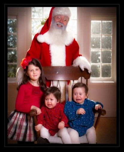 scared kids with santa