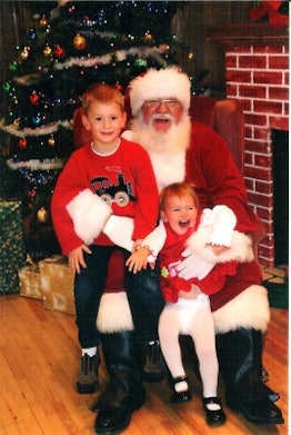 crying girl with santa