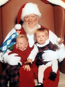 scared kids with santa
