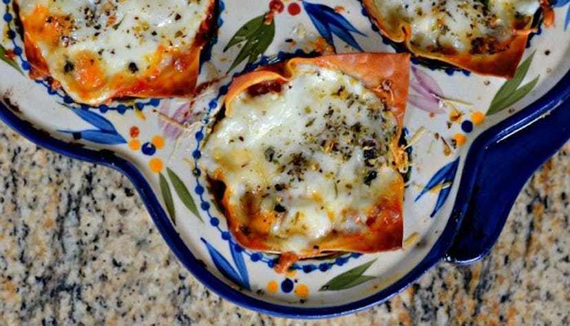 Little lasagna cups on the list of the 10 great recipes for busy moms
