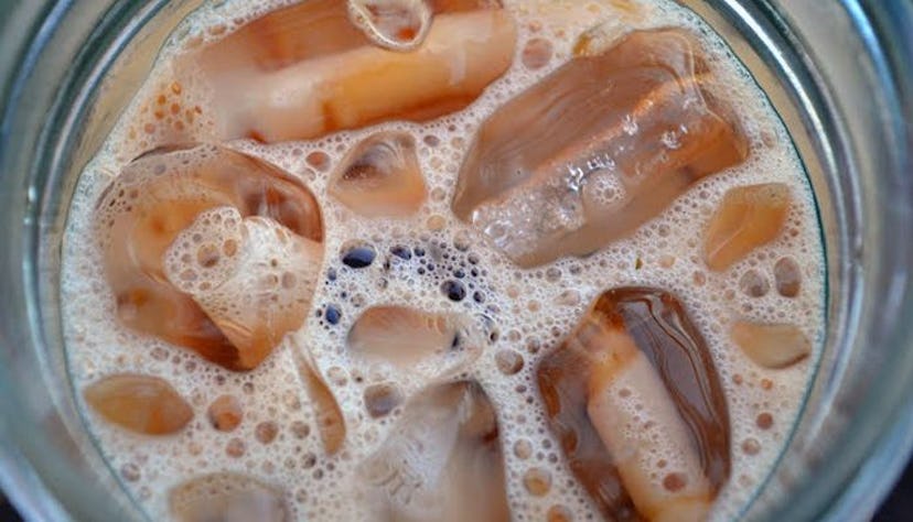 Home-brewed iced coffee with ice on the list of the 10 great recipes for busy moms