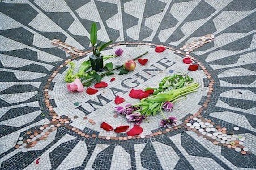 John Lennon’s Strawberry Fields Mosaic in Central Park.