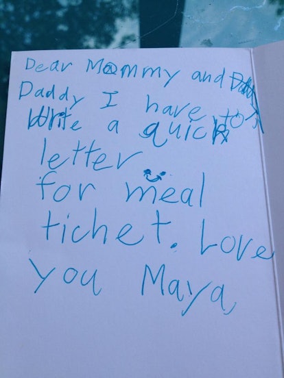 Letter for a Meal Ticket