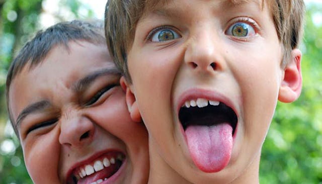 Two boys having fun at an overnight camp