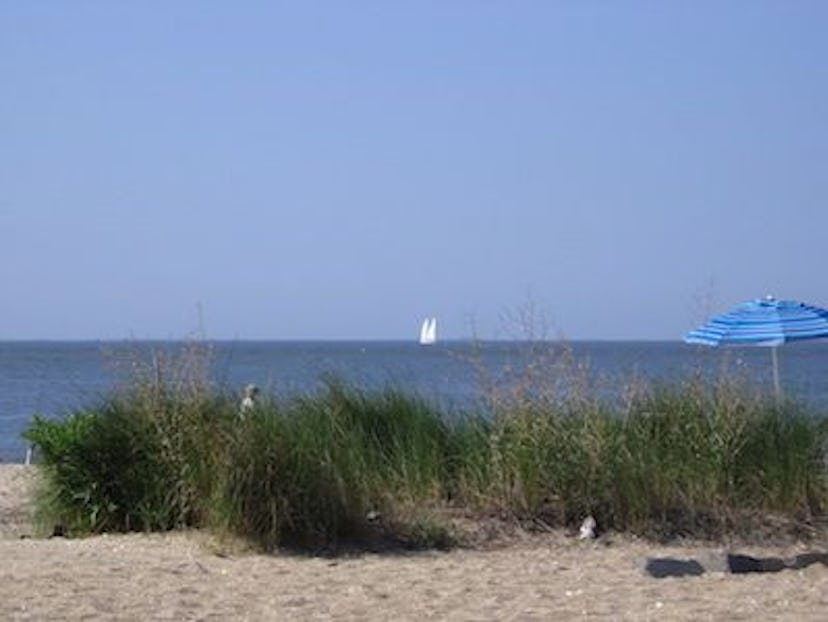 Sunset beach at the Cape May Lighthouse in New Jersey