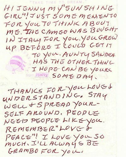 An old-fashioned hand-written letter from Jennifer Li Schotz's grandmother for her