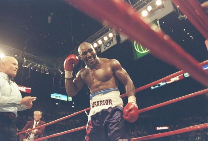 Tyson In The Ring At The Fight Against Evander Holyfield