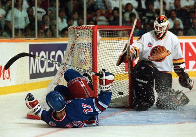 Rangers Player Scoring A Goal That Won Them The Cup