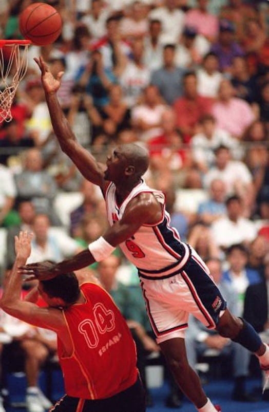 Michael Jordan Scoring A Basket