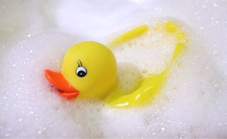 A rubber duck in foam