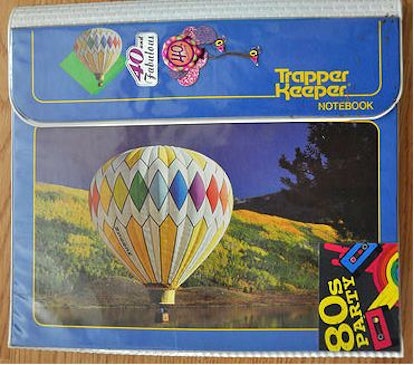 The packaging of a Trapper Keeper notebook