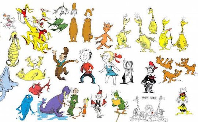 Various characters from Dr. Seuss