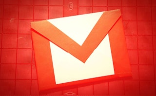 Gmail logo icon with red background representing a spam filter