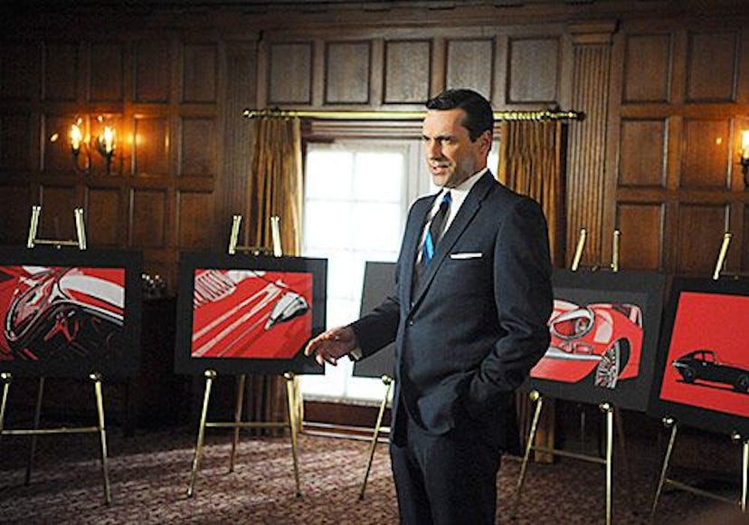 Mad Men series protagonist Don Draper during a pitch 