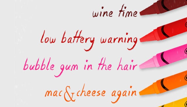 colors in a mom's box of crayons