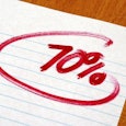 An average student got a 10% on a test written in red marker