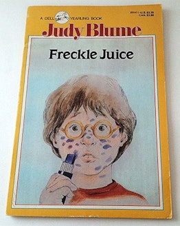 The cover of the children's book 'Freckle Juice' by Judy Blume 