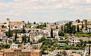 A semi-aerial view of Albaicín, Granada, during the Summer