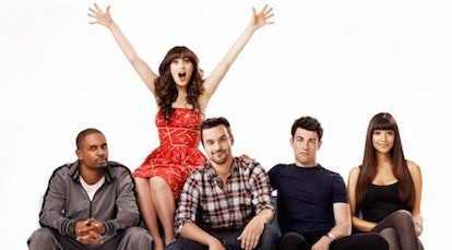 Zooey Deschanel with the rest of the 'New Girl' cast