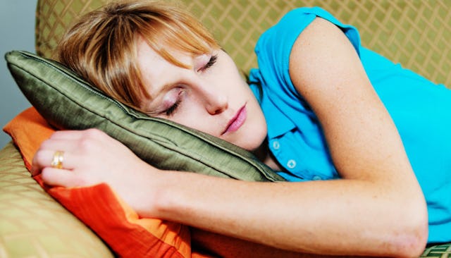 Woman napping on the couch