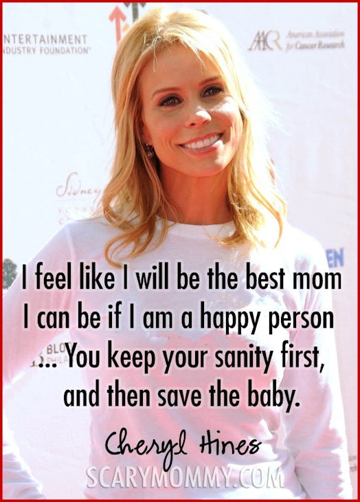 Cheryl Hines quote on motherhood via Scary Mommy