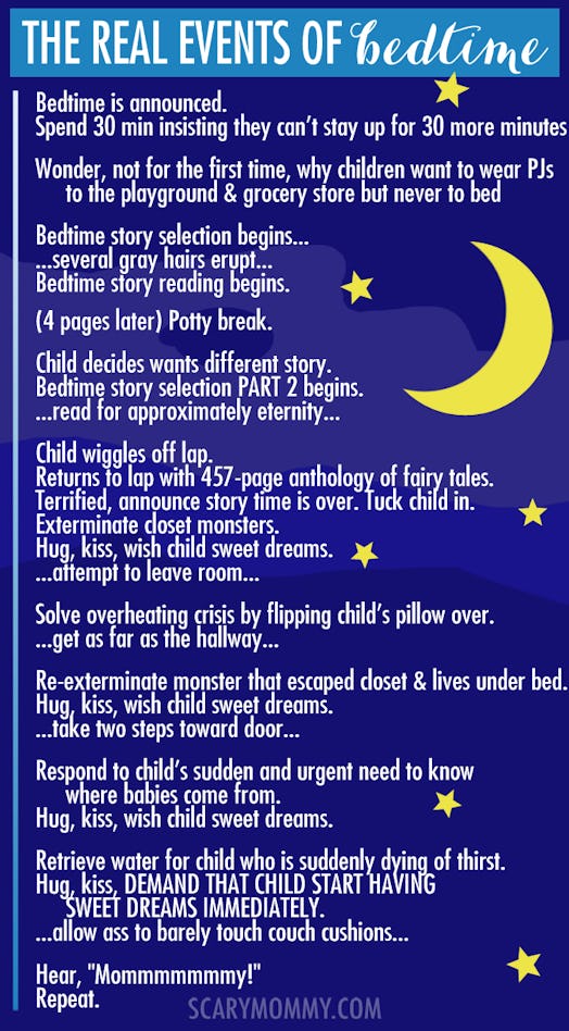the real events of bedtime via Scary Mommy