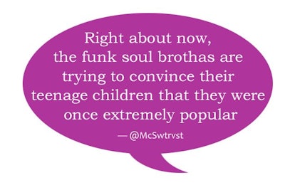 Funny parents tweet about teens and tweens in a purple speech bubble.