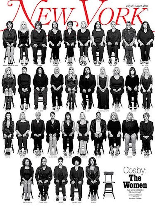 The cover of the 'New York' magazine cover with a lot of women who called out Bill Cosby for sexual ...