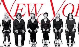 The cover of the 'New York' magazine cover with a lot of women who called out Bill Cosby with sexual...