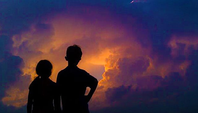 kids-sunset
