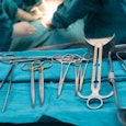 Medical tools used in surgeries, clean and ready for use during a C-section 