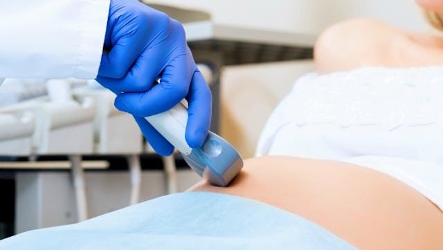 A pregnant woman during a pregnancy control at a hospital who had previously experienced a miscarria...