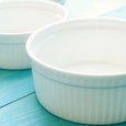 Three white pots 