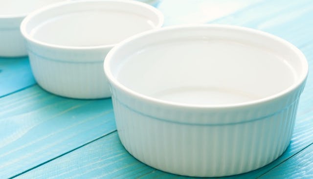 Three white pots