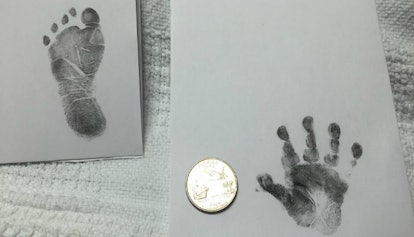 premature baby handprint