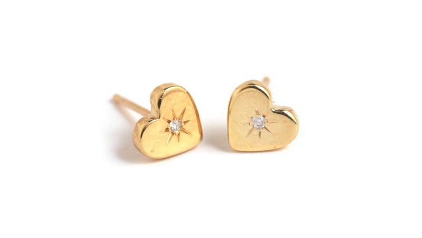 Scosha Diamond Heart Stud Earrings