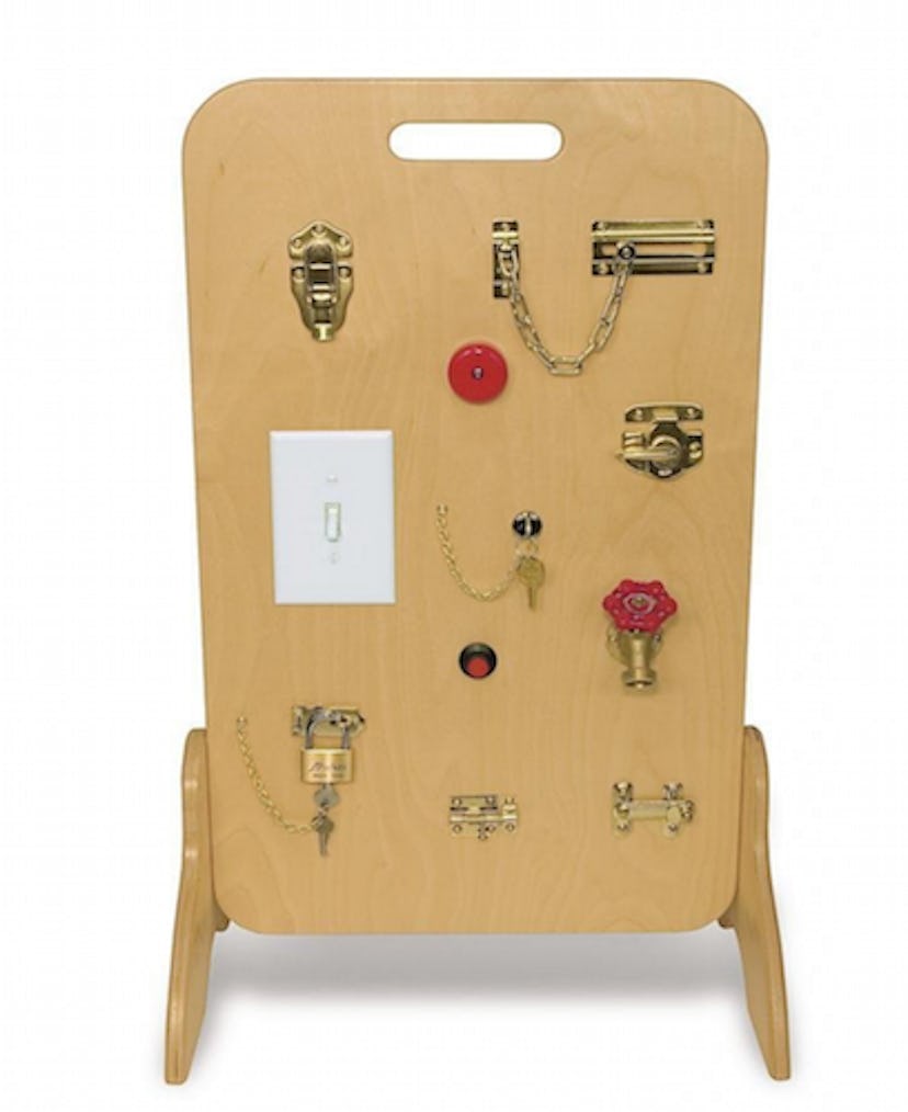A DIY project sensory board with locks and switches