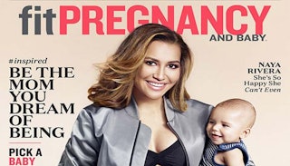 Naya Rivera on the fit PREGNANCY cover with her baby.