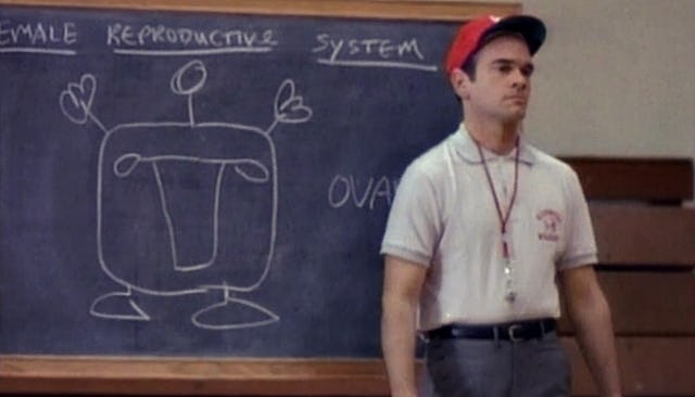 A screenshot of Sex Ed class from the Wonder Years