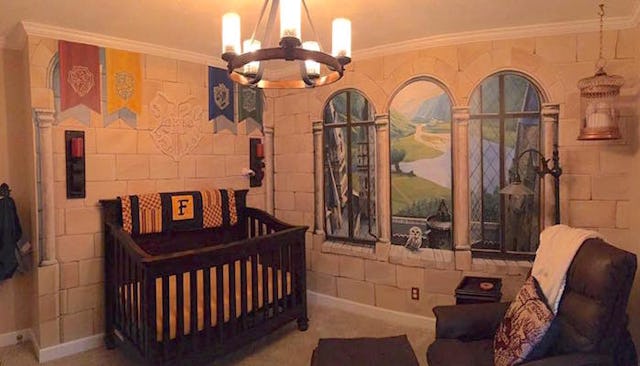 The inside of a 'Harry Potter' nursery for Kaycee Daniel's baby