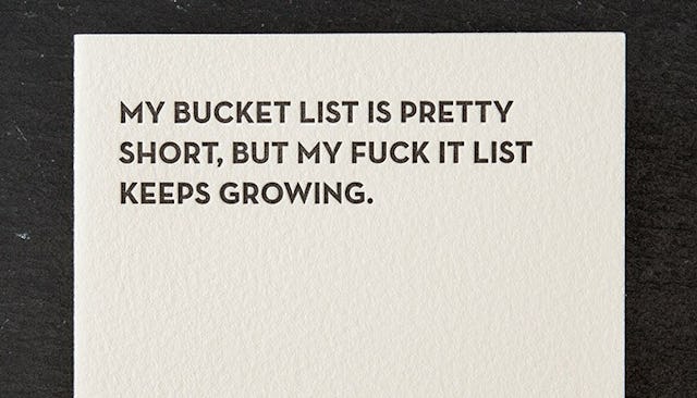 bucket list