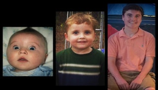 A boy in different stages of his life, as a baby, a preschooler and a teen