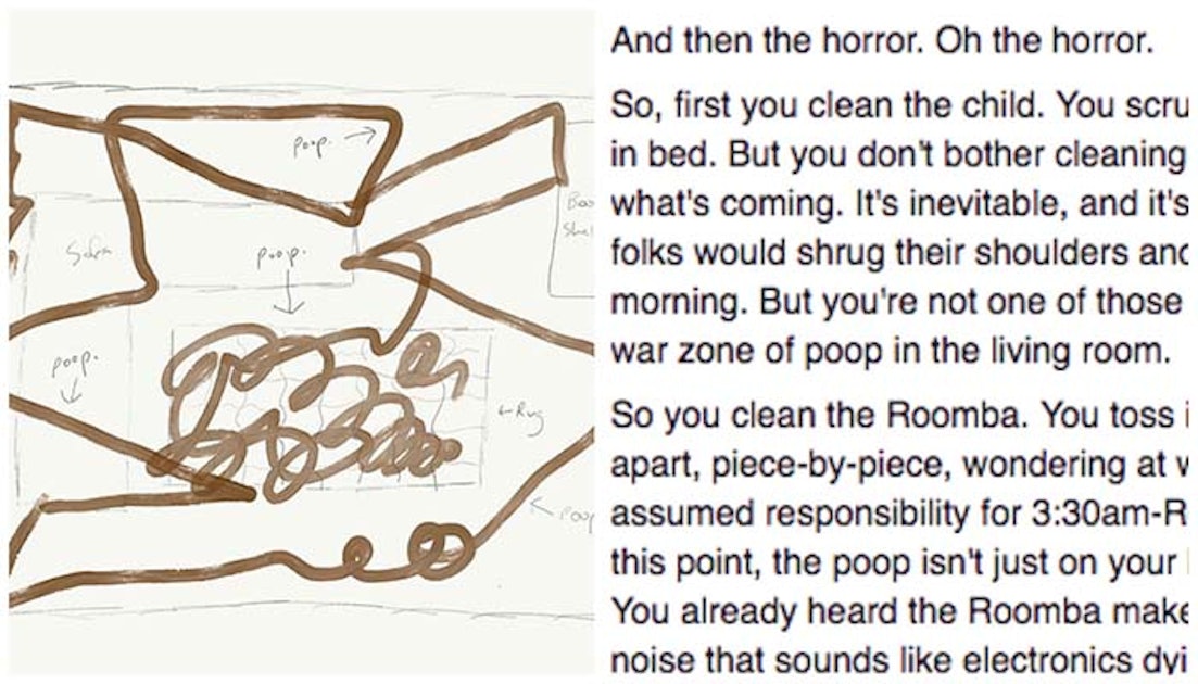 This Is What Happens When A Roomba Meets A Pile Of Dog Poop At 1:30 AM