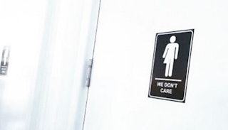 we don't care bathroom signs