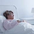 Estranged woman lying on a hospital bed 