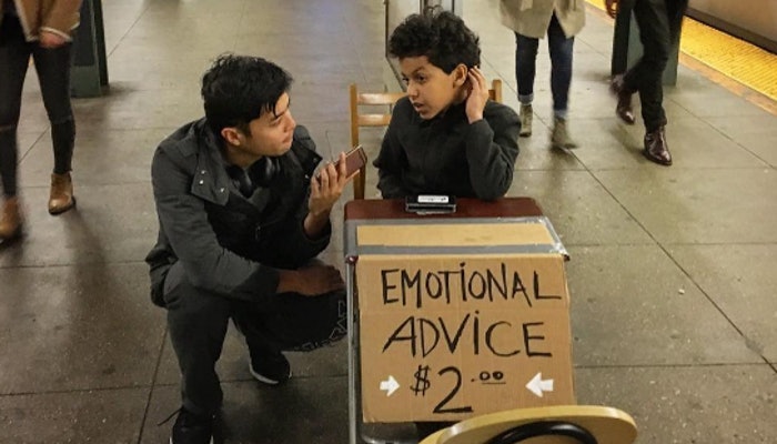 11 Year Old Boy Sets Up Shop In Subway And Gives Emotional